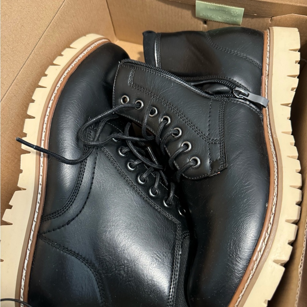 Steve Madden Black Leather Men's Boots